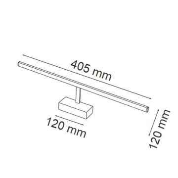 HOROZ 040-012-0008 KANARYA 8 Watt 40 cm Krom LED Tablo Apliği - Ilık Beyaz (4200K)