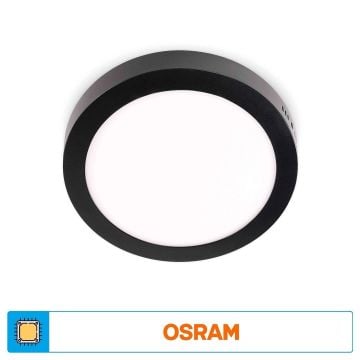 ACK AP03-01811 18 Watt Siyah Kasa Sıva Üstü Yuvarlak LED Panel - OSRAM LED - Ilık Beyaz (4000K)