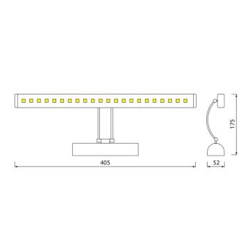 HOROZ 040-001-0004 FLAMİNGO 4 Watt 40 cm Krom LED Tablo Apliği - Ilık Beyaz (4200K)