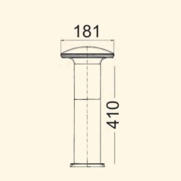 ZİTA 238 Mantar 41 cm Bollard Armatür - PC Gövde - E27 Duylu - IP54