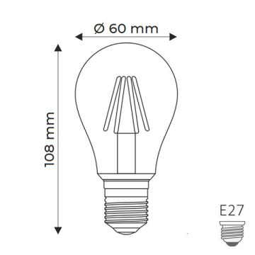 HELIOS HS 2059 4 Watt A60 Rustik LED Ampul - Sarı Işık (2700K)