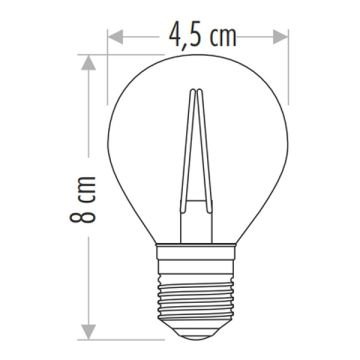 CATA CT-4288 4 Watt Şeffaf Camlı LED Rustik Top Ampul - Gün Işığı (3200K)