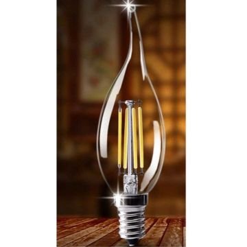 CATA CT-4062 4 Watt Şeffaf Camlı LED Rustik Kıvrık Mum Ampul