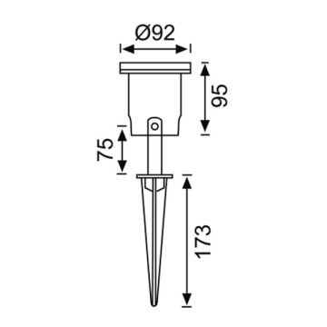 JUPITER JG654 S GU10 Duylu Kazıklı Çim Armatürü - Metal - Siyah