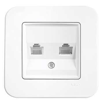 VİKO Linnera/Rollina 90440035 Data-Nümeris-Telefon Prizi (RJ45 CAT5E - RJ11) [Beyaz]