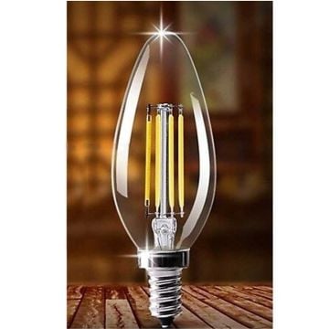 CATA CT-4066 4 Watt Şeffaf Camlı LED Rustik Mum Ampul - Gün Işığı (3200K)