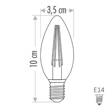 CATA CT-4066 4 Watt Şeffaf Camlı LED Rustik Mum Ampul - Gün Işığı (3200K)