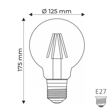 HELIOS HS 2062 6 Watt G125 Rustik LED Ampul