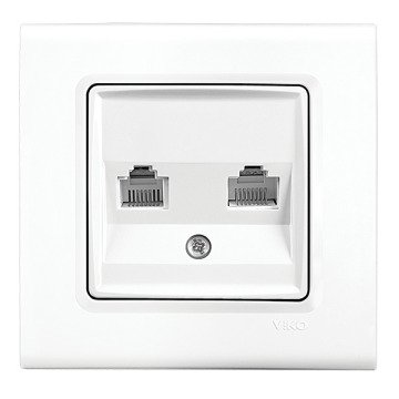 VİKO Linnera/Rollina 90440080 Data-Nümeris-Telefon Prizi (RJ45 CAT6 - RJ11) [Beyaz]