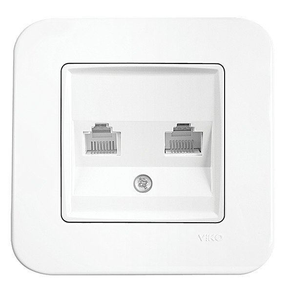 VİKO Linnera/Rollina 90440080 Data-Nümeris-Telefon Prizi (RJ45 CAT6 - RJ11) [Beyaz]