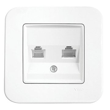 VİKO Linnera/Rollina 90440080 Data-Nümeris-Telefon Prizi (RJ45 CAT6 - RJ11) [Beyaz]