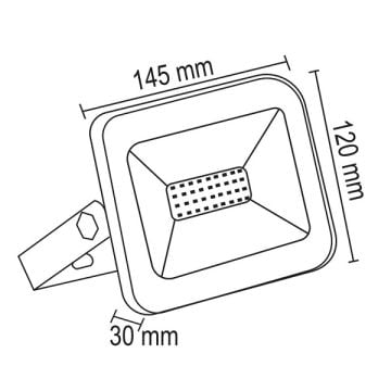VOLTEK VFS03030SM 30 Watt Slim LED Projektör - Gün Işığı (3000K)