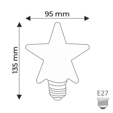 HELIOS HS 2066 6 Watt Yıldız Rustik Ampul