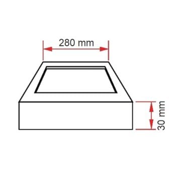 ERKled ERK37621 18 Watt Sıva Üstü Kare LED Panel