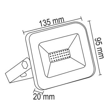 VOLTEK VFS02030SM 20 Watt Slim LED Projektör - Gün Işığı (3000K)