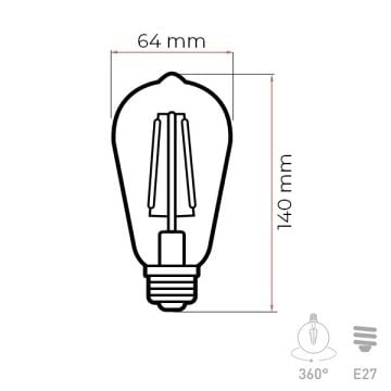 Panasonic 7 Watt LED Rustik Armut Ampul (Amber)