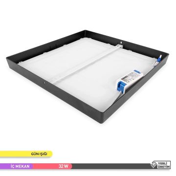 ACK AP04-03301 32 Watt Siyah Kasa Sıva Üstü 30x30 LED Panel - OSRAM LED - Gün Işığı (3000K)