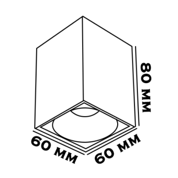 6x6x8 cm Beyaz-Siyah Sıva Üstü Spot