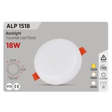 YCL ALP 1518 18 Watt Sıva Altı Ayarlanabilir Yuvarlak LED Panel