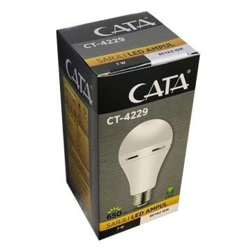 CATA CT-4229 9 Watt Şarjlı LED Ampul - Beyaz Işık (6400K)