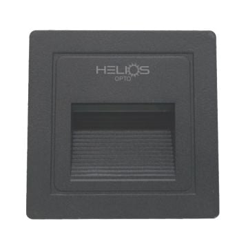 HELIOS HS 6010 3 Watt Siyah Kare Sıva Altı LED Merdiven Armatürü - Ilık Beyaz (4000K)