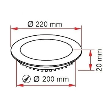 ERKled ERK3550S 18 Watt Siyah Sıva Altı Yuvarlak LED Panel