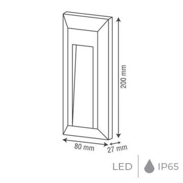 goldX ZE922-GR 1 Watt Gri Dış Mekan LED Aplik - Ilık Beyaz (4000K)