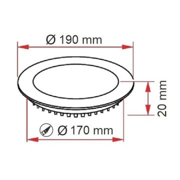 ERKled ERK3545S 15 Watt Siyah Sıva Altı Yuvarlak LED Panel