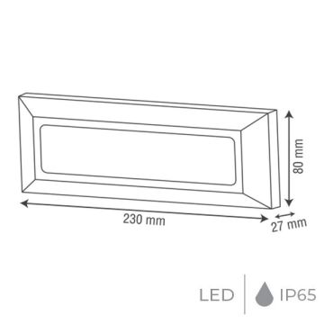 goldX ZE920 3 Watt Siyah Dış Mekan LED Aplik - Ilık Beyaz (4000K)