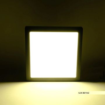 ACK AP04-02411 24 Watt Siyah Kasa Sıva Üstü 30x30 LED Panel - OSRAM LED - Ilık Beyaz (4000K)