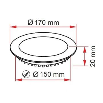 ERKled ERK3542S 12 Watt Siyah Sıva Altı Yuvarlak LED Panel