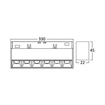 Braytron BD60-01311 18 Watt 33 cm Lensli LED Magnet Armatür - Ilık Beyaz (4000K)