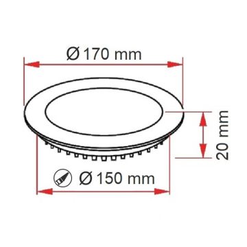 ERKled ERK3542 12 Watt Sıva Altı Yuvarlak LED Panel