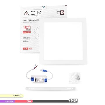 ACK AP04-02410 24 Watt Sıva Üstü 30x30 LED Panel - OSRAM LED - Ilık Beyaz (4000K)