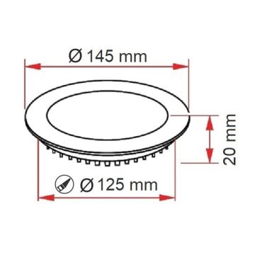 ERKled ERK3539S 9 Watt Siyah Sıva Altı Yuvarlak LED Panel