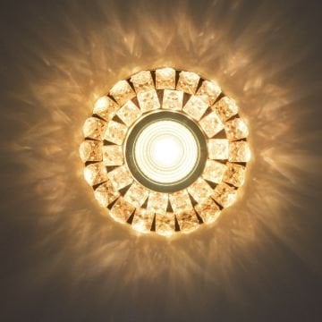 MOLLED MOL543-B Yuvarlak Gold LED Kristal Spot (Çerçeve Işıklı)