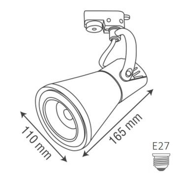 goldX ZE802-BK Siyah Ray Spot Kasası (E27 Duylu)