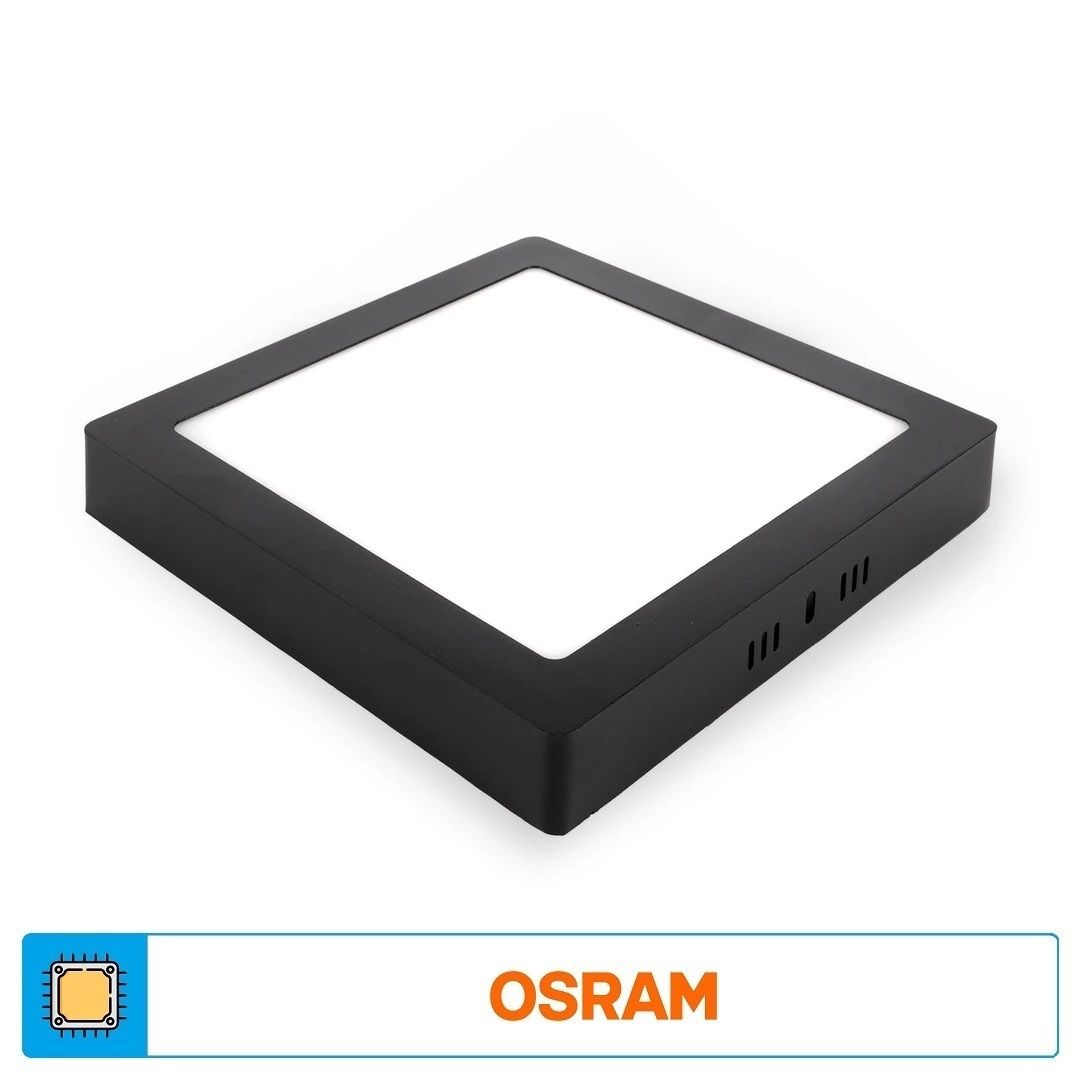 ACK AP04-01831 18 Watt Siyah Kasa Sıva Üstü Kare LED Panel - OSRAM LED - Beyaz Işık (6500K)