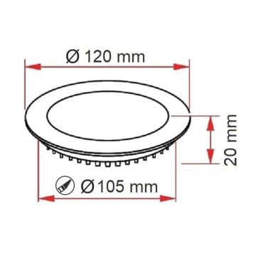 ERKled ERK3536S 6 Watt Siyah Sıva Altı Yuvarlak LED Panel