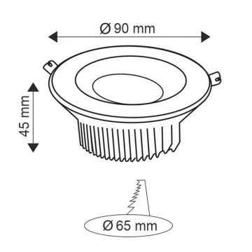 HELIOS HS 1221 5 Watt Beyaz-Gold 3 Fonksiyonlu Downlight Armatür