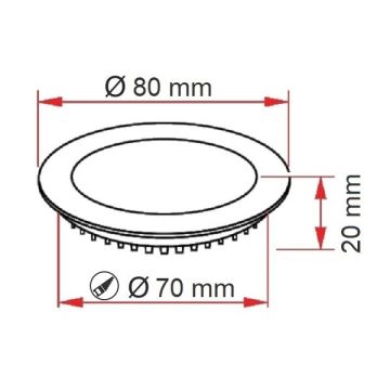 ERKled ERK3533S 3 Watt Siyah Sıva Altı Yuvarlak LED Panel