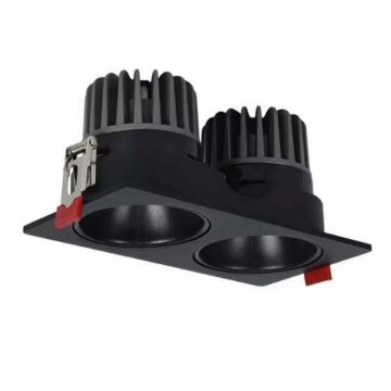 MOLLED MOL4082M 2x12 Watt Siyah Kasa Sıva Altı İkili LED Spot (SAMSUNG/OSRAM/PHILIPS LED & EAGLERISE/PHILIPS/LIFUD Driver)