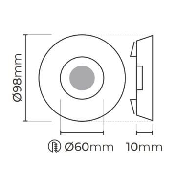 MOLLED MOL545 3+2 Watt Yuvarlak Kristal LED Spot (LED Çerçeve Işıklı)