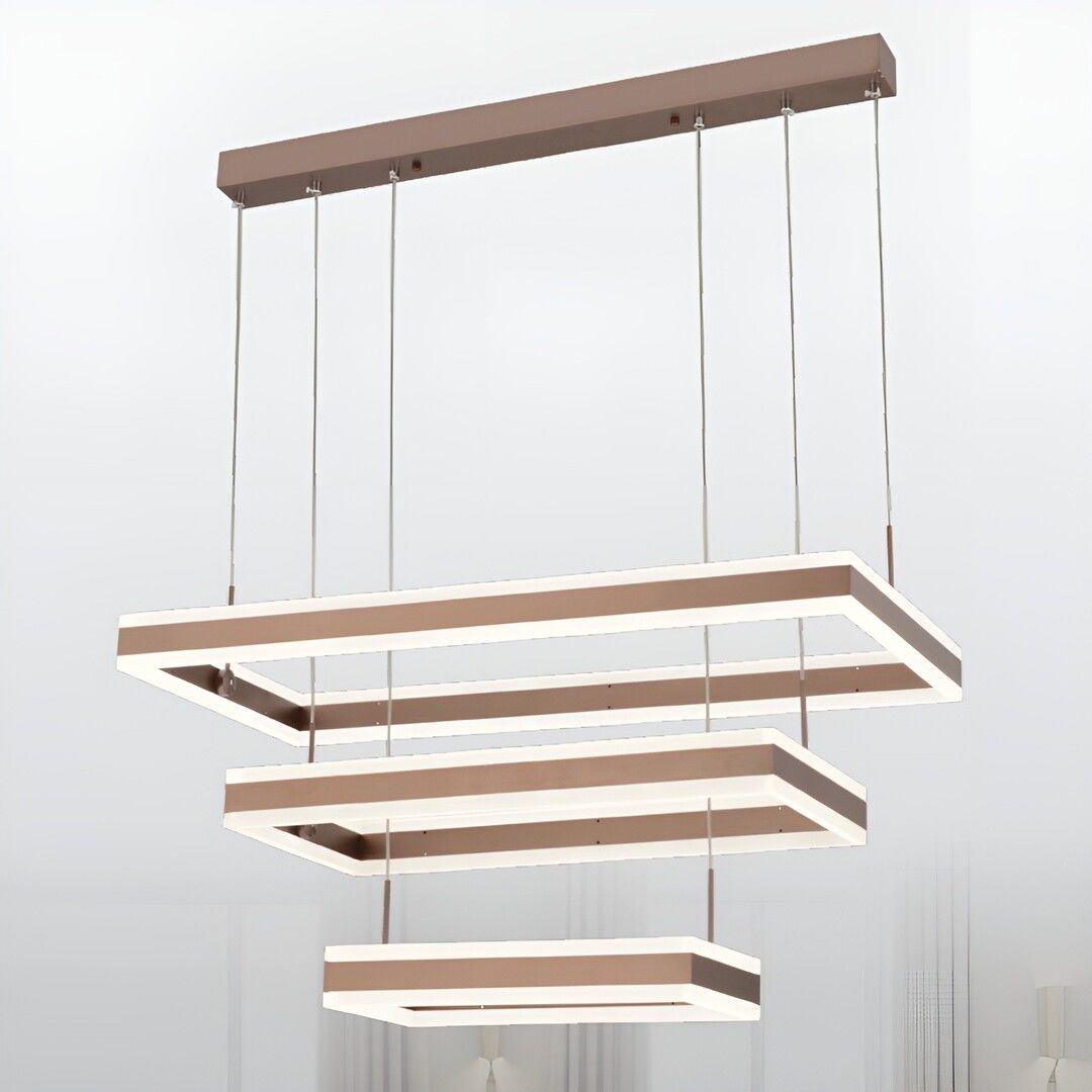 CL-743-3 240 Watt Üçlü Antrasit Modern LED Avize - 3 Işık Renkli (Beyaz + Ilık Beyaz + Gün Işığı)