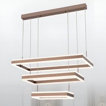CL-743-3 240 Watt Üçlü Antrasit Modern LED Avize - 3 Işık Renkli (Beyaz + Ilık Beyaz + Gün Işığı)