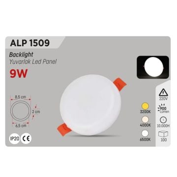 YCL ALP 1509 9 Watt Sıva Altı Ayarlanabilir Yuvarlak LED Panel