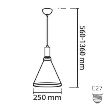 CreaLight YL-206-S Siyah-Eskitme Retro Avize