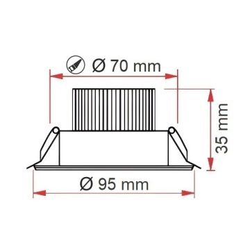 ERKled ERK3159 5 Watt 3 Fonksiyonlu Beyaz-Krom Downlight Armatür