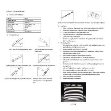 JUPITER LE220 B 220 Volt 9 Watt/Metre Beyaz Neon Hortum Led (50 Metre)