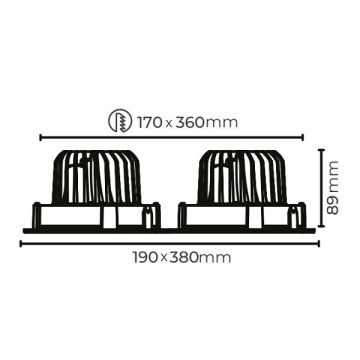 MOLLED MOL2092 Siyah/Beyaz Kasa 2x26 Watt İkili LED Mağaza Spotu (SAMSUNG/OSRAM LED & EAGLERISE/PHILIPS/LIFUD Driver)